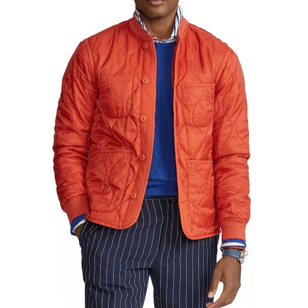NEW $268 Polo Ralph Lauren Puffer Liner Jacket! M Orange Quilted Medium Weight
